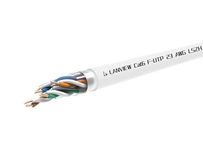 Lanview Cat6 F-UTP Network Cable  4x2xAWG23 LSZH white 305m