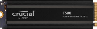 M.2 4TB Crucial T500 (schwarz, PCIe 4.0 x4, NVMe, M.2 2280, mit Heatsink)