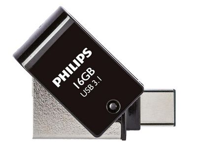 Philips FM16DC152B 16GB USB 3.1 / USB-C USB stick Sort Sølv
