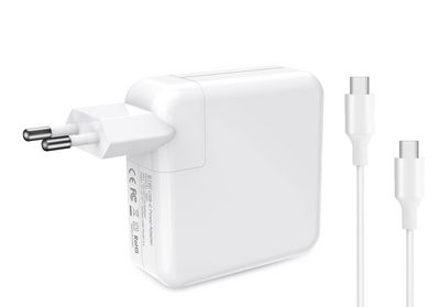 CoreParts USB-C Charger for Apple  Macbook 61W 5V 2.4A-20V3.05A  Plug:USB-C Female, Color: White, Type-C Charger