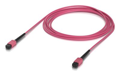 Ubiquiti Indoor OM4 multi-mode fiber  patch cable with MPO-12 Type  B UPC connectors designed for 100G applications. 3M