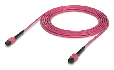 Ubiquiti Indoor OM4 multi-mode fiber  patch cable with MPO-12 Type  B UPC connectors designed for 100G applications. 5M