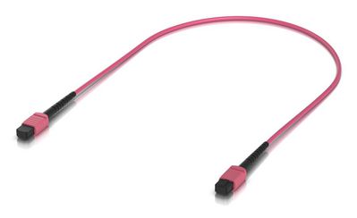 Ubiquiti Indoor OM4 multi-mode fiber patch cable with MPO-12 Type B UPC connectors designed for 100G applications. 0.5M, 10 pack
