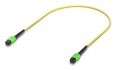 Ubiquiti Indoor OS2 single-mode fiber  patch cable with MPO-12 Type  B APC connectors designed for 100G applications. 0.5M