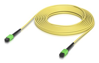 Ubiquiti Indoor OS2 single-mode fiber  patch cable with MPO-12 Type  B APC connectors designed for 100G applications. 10M