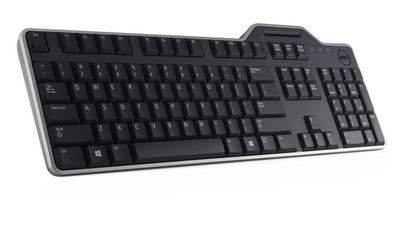 Dell Keyboard US/European (QWERTY) KB-813 Smartcard Reader USB Keyboard Black Kit 580-18366, Standard, Wired, USB, QWERTY, Black