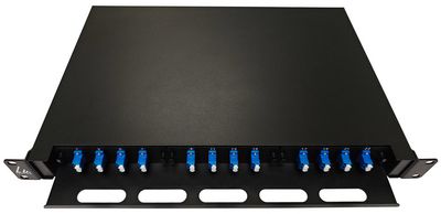 Lanview Fiber Optic Sliding Panel  ODF, 1U, LC, SM OS2, 24 Cores