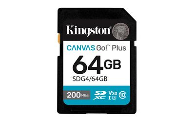 Kingston Canvas Go! Plus 64Gb Sdxc Canvas Go Plus Gen4 200Mb/S C10 Uhs-I U3 V30