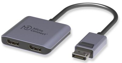 MicroConnect DisplayPort to 2x DisplayPort  female MST Hub Splitter