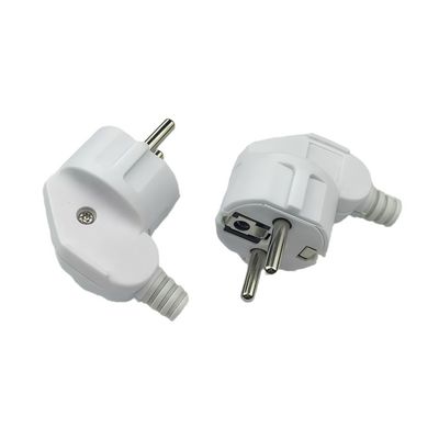 MicroConnect Angled schuko power plug,  White, 16A 250V