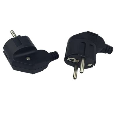 MicroConnect Angled schuko power plug,  Black, 16A 250V