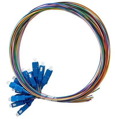 Lanview Pigtail SC/UPC 9/125 OS2  G657A1, 0.9mm, 2meters  PVC(Grade C)  Easy strip 12 colors 12pcs/pack Fibre Patch Cable