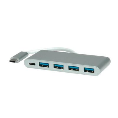 Roline USB 3.2 GEN 1 USB-C HUB, 4X USB-A PORTE, 1X USB-C PD PORT, S?LV