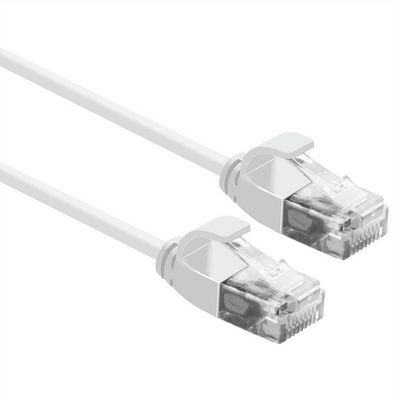 Roline PATCHKABEL KAT6A SLIM 1,0 M  UTP, LSZH, HVID, RJ45 U/SK?RM  HAN:HAN