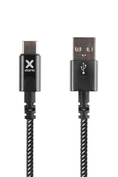 Xtorm USB-C kabel, USB-C: Han -  USB-A: Han, 1,0m,, sort,  nylon