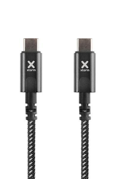 Xtorm USB-C PD kabel, USB-C: Han - USB-C: Han, 2,0, m, sort, nylon
