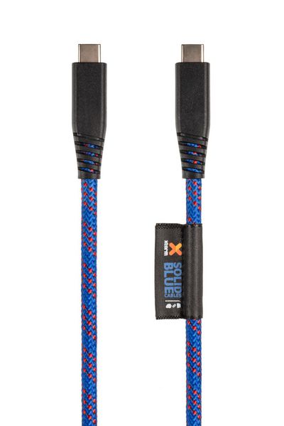 Xtorm Solid Blue kevlar kabel,  USB-C: Han - USB-C: Han,  2,0m, bl?, DuPont Kevlar