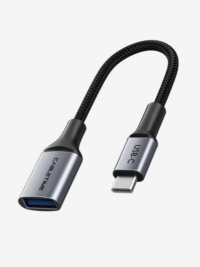 Cabletime USB 3.2 Gen 1 forl?ngerkabel,  5 Gbps, USB-C: Han - USB-A  Hun, 0,15m, 5V 1.5A, Sort