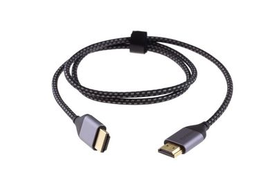 Mercodan HDMI 2.1 cable, 2.0m,  8K@60Hz, 48Gbps, HDMI: Male -  HDMI: Male, 4:4:4, grey, nylon