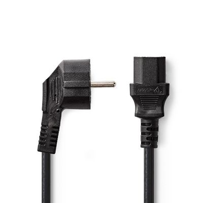 Nedis NETKABEL 2,0M SCHUKO A+C,  SORT, TIL C13,  HO5VV-F3G0,75MM, 10A-250V, VDE GODKENDELSE, SCHUKO POWER CORD