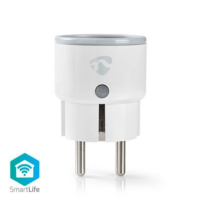 Nedis SMARTLIFE SMART PLUG, M.  WI-FI OG EFFEKTM?LER, SCHUKO  1 UDTAG, 10A, HVID