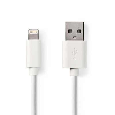 Nedis USB 2.0 APPLE LIGHTNING KABEL, MFI GODKENDT, USB-A, : HAN - LIGHTNING: HAN, 1,0M, HVID