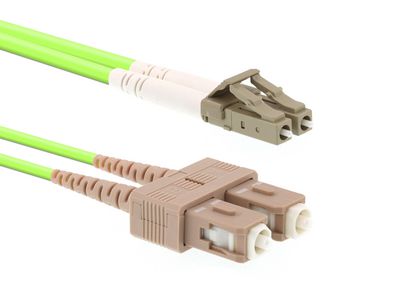 Mercodan Fiber patch cable LC-SC OM5  7.5m, 50/125, multimode,  Duplex, Green, 2.0mm, LSZH Halogen-free
