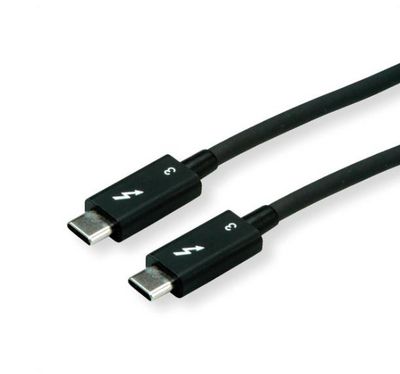 Roline USB-C THUNDERBOLT 3 KABEL, 40  GBIT, 100W, USB-C: HAN -  USB-C : HAN, 0,5M