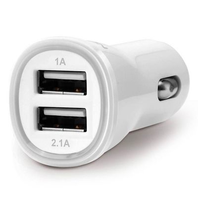 deleyCON USB Car Charger - 2 Port -  3.1A - white