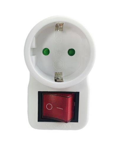 Safety socket adapter, white