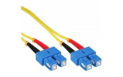 Mercodan Fiber patch cable SC-SC OS2  5.0m, 9/125, Singlemode,  Duplex, Yellow, 2mm, LSZH Halogen-free, G657A1