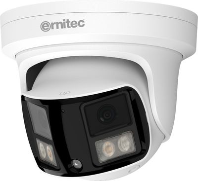 Ernitec Wolf Ultra 8MP Turret 190? Dual-sensor Camera with 2.4mm Lens & IR/White Light 30m/20m, PoE, IP66 - NDAA