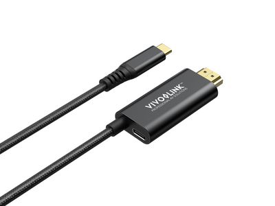 Vivolink USB-C to HDMI Cable with 100W PD Charge, 2m Black