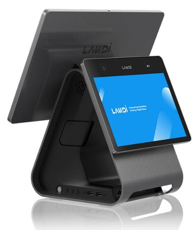 Landi C20Pro-GMS,ECR - 4GB+64GB,   80mm Printer - Dual Display  15" + 10,1" PREMIUM CFD (Touch + QR + NFC)+Attached, EU AC Cable
