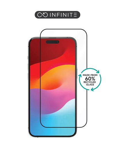 eSTUFF INFINITE iPhone 15 Plus Screen Protector. Full Cover Tempered Glass. Titan Shield