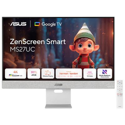 LCD ASUS 27"" ZenScreen Smart MS27UC 3840x2160p IPS 90W USB-C PD Google TV Miracast Chromecast support