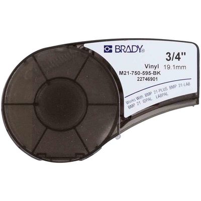 Brady Vinyl tape for M211 M210  BMP21-PLUS BMP21-LAB BMP21  BMP21-LAB/BMP21/IDPAL White on Black 19,05mm