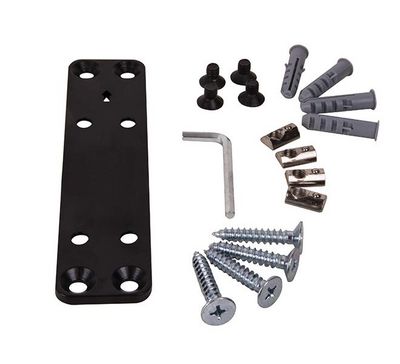 B-Tech Wall Mounting Bracket System X Rail Mounting Bracket - 5mm, Bracket, Black, BT8390-VESA200F, 200T, 400F, 400T, 45 mm, 5 mm,