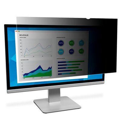 3M Privacy Filter 21.5" 16:9 AntiGlare, Frameless, Black Screen Attachment: Attachment Strips and Slide Mount Tabs