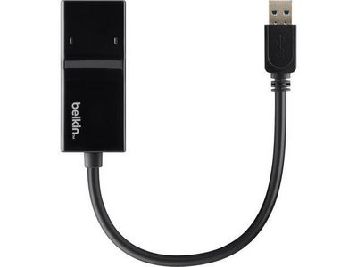 Belkin USB 3.0 Gigabit Ethernet Adap USB 3.0 / Gigabit Ethernet,  Wired, USB, Ethernet, Black