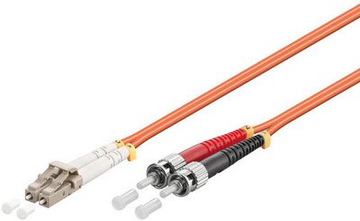 MicroConnect Fiber Patch Cable -  LC/UPC-ST/UPC 2m OM2 MM  Duplex LSZH OD: 2mm, 0.3dB Orange