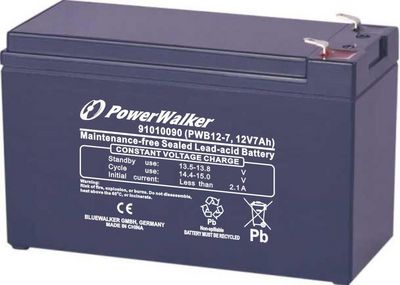 PowerWalker Battery 12V/7Ah PWB12-7 Extend the backup time 12V/7ah PowerWalker