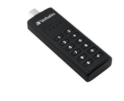 Verbatim Keypad Secure 128GB USB-C 3.1 Sort